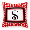 thumbnail image 1 of "Treasures CJ1012-SPW1414 Monogram Initial S Red Black Polka Dots Pillow, grande, multicolor" Caroline's Treasures CJ1012-SPW1414, 1 of 1