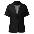 thumbnail image 5 of Rovga Women Casual Solid Single Button Lapel Short Sleeve Slim Suit Temperament Blazers Coat For Daliy Work 2022 Fashion Women Jacket Blazer, 5 of 6