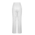 thumbnail image 5 of Women's Silk Satin Pajama Pants Loose Fit Lounge Wide Leg Elastic Waist Comfy Sleepwear Drawstring with Pockets White, 5 of 8