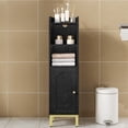 thumbnail image 2 of Bathroom Storage Cabinet, Small Corner Floor Cabinet with Door and Shelves, for Small Spaces, Black, 2 of 9