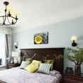 thumbnail image 4 of Bathroom Sunflower Canvas Wall Art Blue Butterfly Picture Spring Florals Painting Yellow Gray Print Artwork Framed for Bedroom Kitchen Dinning Room Living Room Office Home Decor 16"x12", 4 of 6