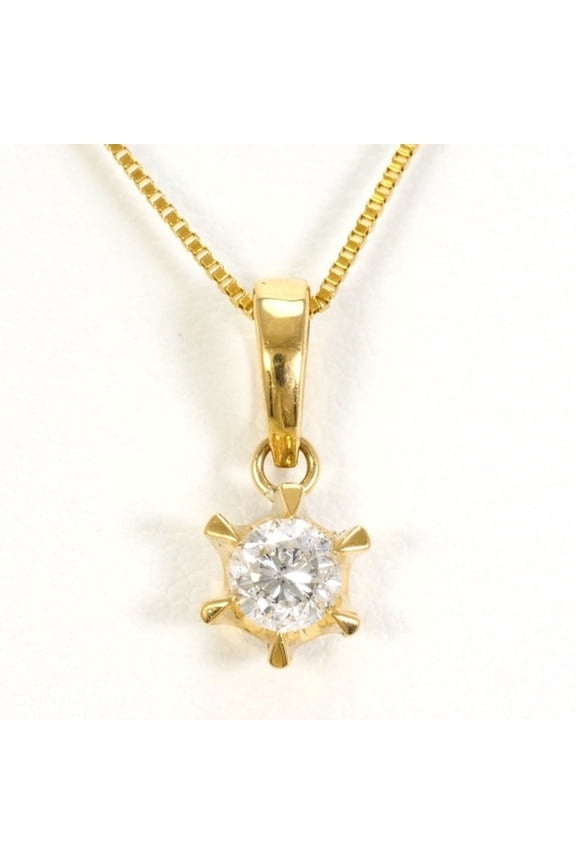 Pre-Owned 18K (18-karat) Yellow Gold Necklace with 0.20ct Diamond, Certificate of Authenticity,...