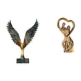 thumbnail image 1 of Estatua de para el hogar, estatua de pareja, escultura de resina, artesanía, adorno de cerámica, diseño de extendidas, adecuada para sala de, 1 of 8
