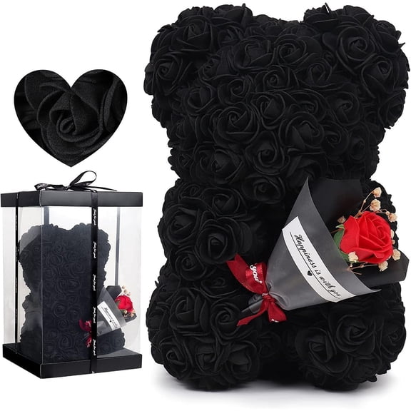 Rose Bear, Handmade Rose Teddy Bear, Christmas Teddy Bear Gift for Forever Preserving Roses, Mother's Day, Wedding and Anniversary, Bridal Gift, Birthday Gift, Valentine's Day