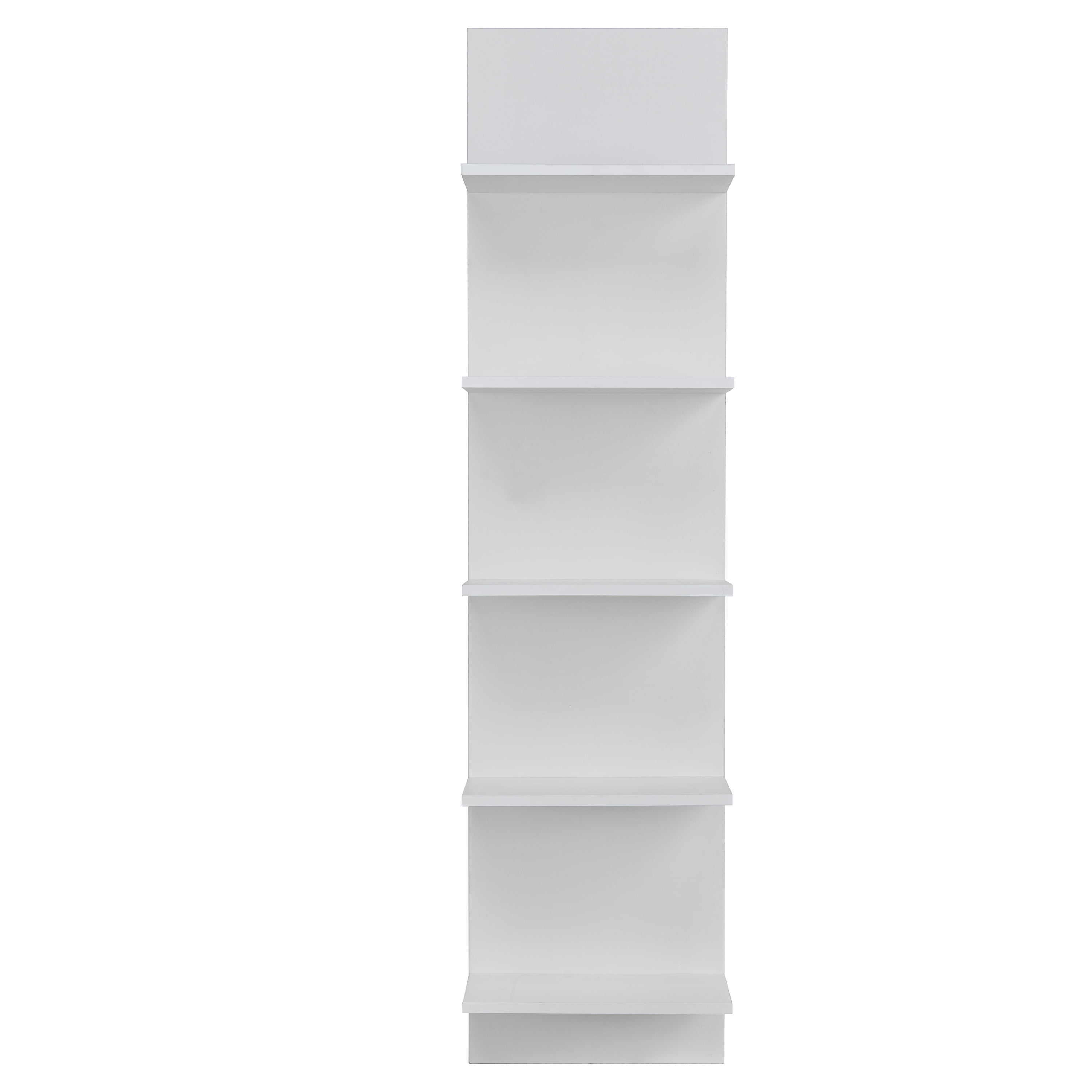 2 Tier Vertical Floating Wall Shelf, White Floating Vertical Bookshelves