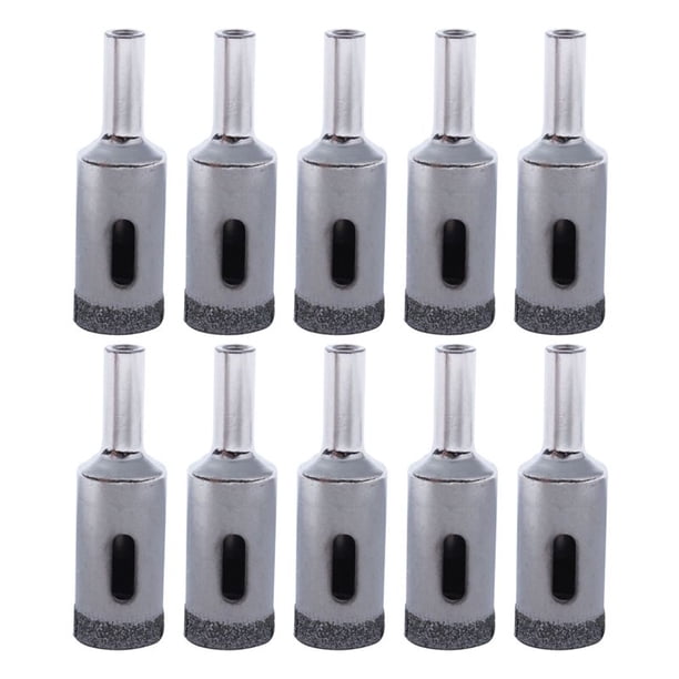 10X Broca Taladro Recubierto de Particulas de Diamante de Agujero de Vidrio de 16 mm de Diametro