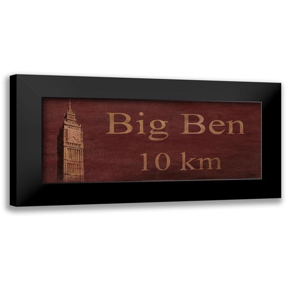 Unknown 14x8 Black Modern Framed Museum Art Print Titled - Big Ben