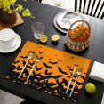 thumbnail image 4 of Halloween Bat Silhouette Pattern Summer Placemats Table Placemats Set Of 4-Linen Kitchen Washable Placemats Table Mats 11.8"x17.7" Non-Slip Heat Resistant, 4 of 6
