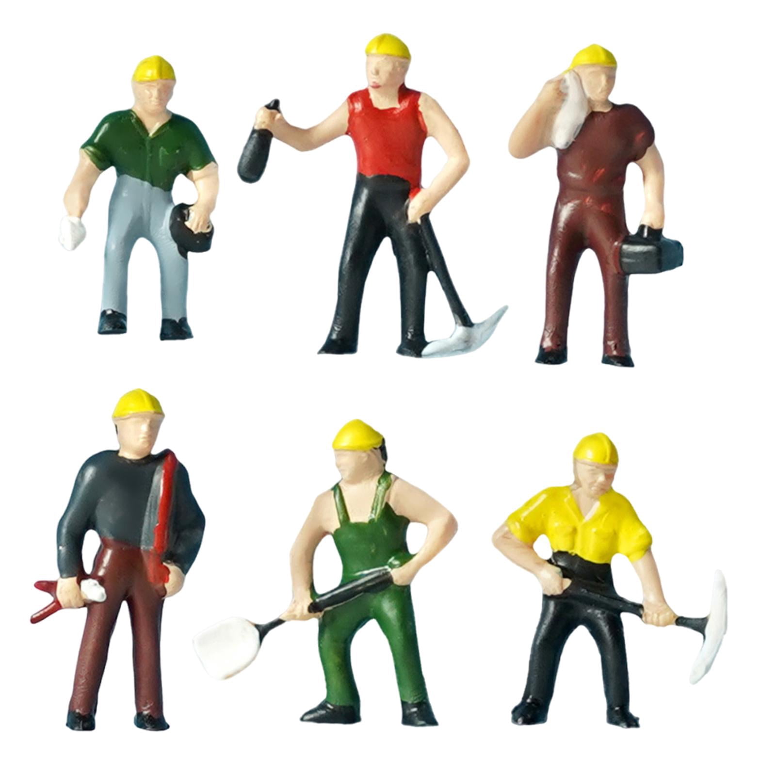 LeeQinersw 6Pcs 1:87 Scale Miniature Figures Model Realistic Display Building Figurines