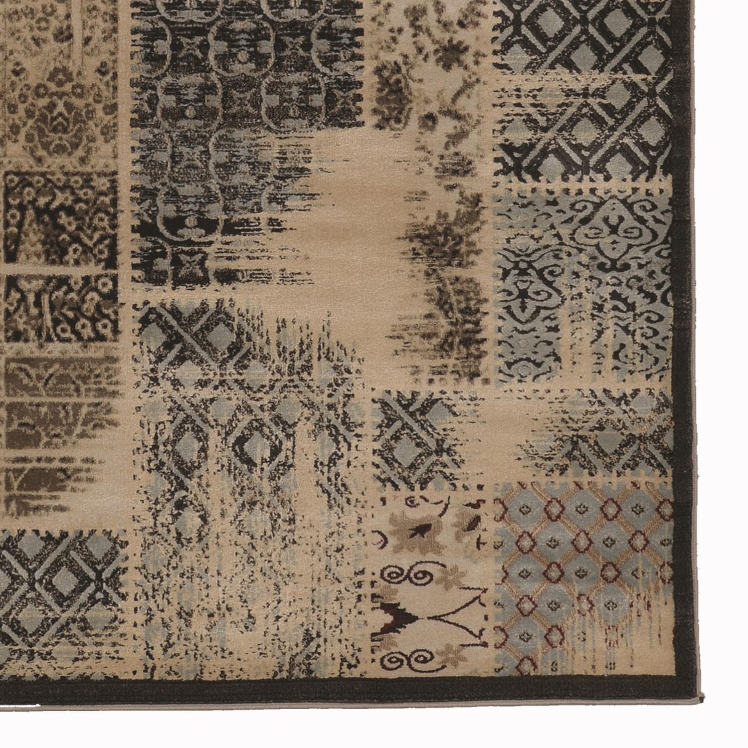 Jewel PatchWork Beige & Blue 5' x 7'6" Area Rug