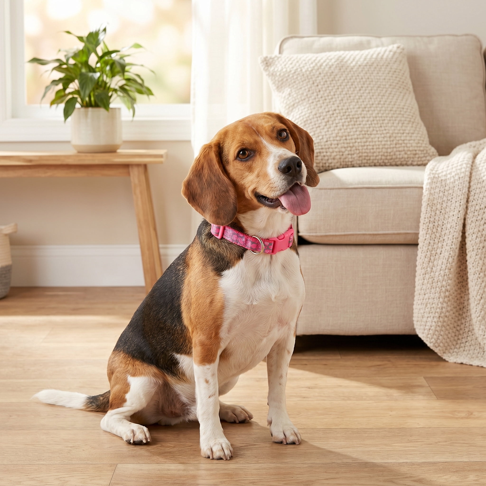 Vibrant Life Reflective Adjustable Dog Collar, Pink Cheetah, M