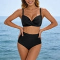 thumbnail image 3 of Bikini Set for Women Three Piece Swimsuit with Cover Up Skirt High Waisted Bottom Tummy Control Swimwear Beach Vacation Outfit, 3 of 6