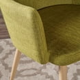thumbnail image 4 of GDF Studio Navagio Mid Century Modern Fabric Upholstered Dining Chairs, Set of 2, Green and Light Walnut, 4 of 11