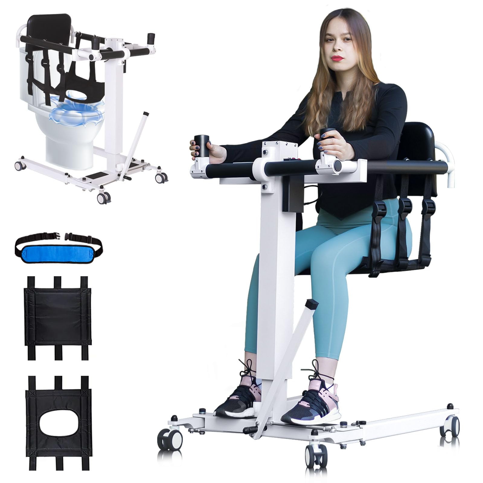Upgrade Patient Lift for Home,Electric Patient Lift Transfer Chair,Portable Handicap Lift for Car,Bathroom Transfer Lift Chairs for Seniors,Wheelchair Lift with Adjustable Height