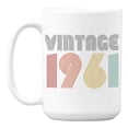 thumbnail image 1 of Vintage 1961, Year of Birth or Birthday White Ceramic Coffee & Tea Mug (15oz), 1 of 6