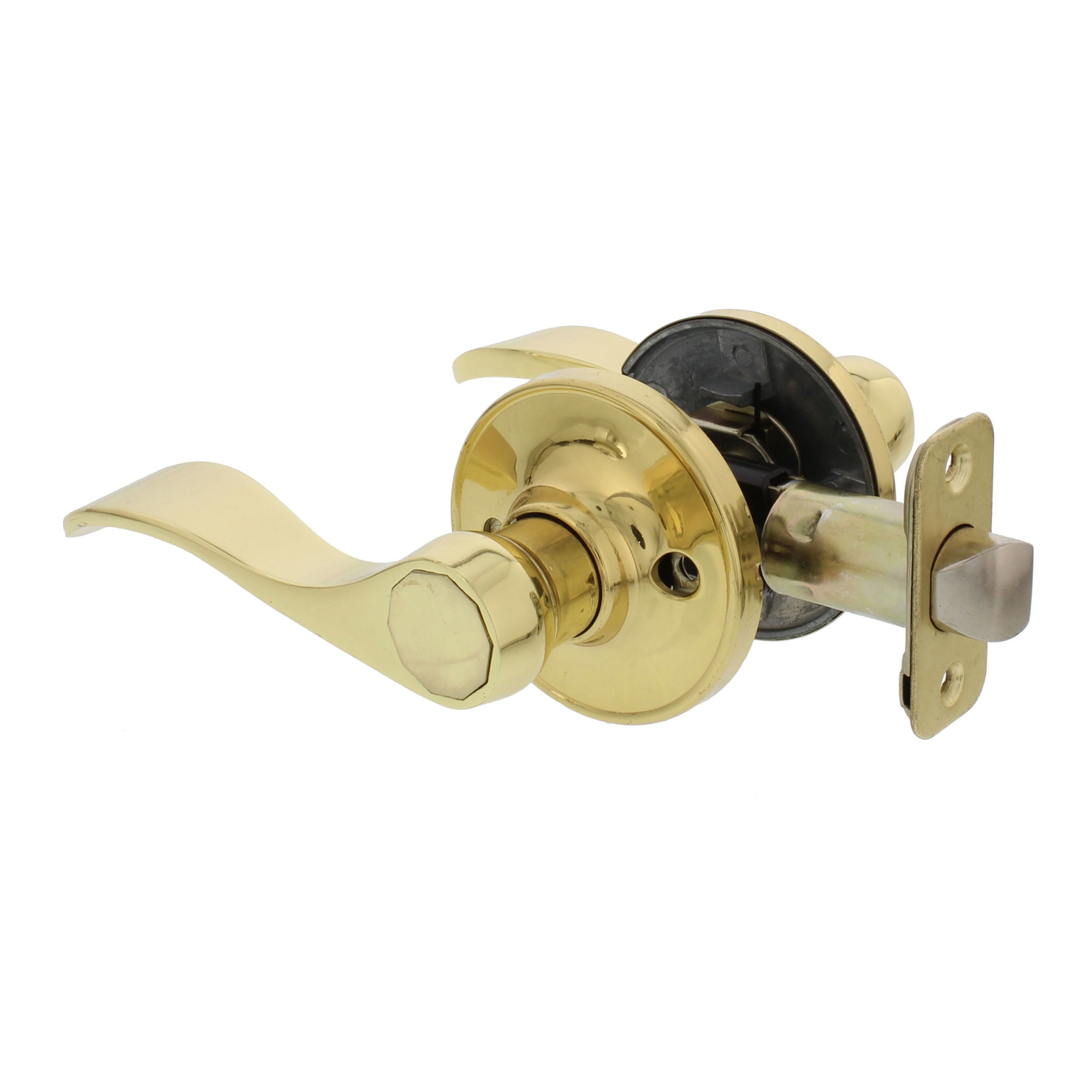 Ultra Security Lexington Hall Closet Passage Wave Door Lever Wave Passage Door Lever Unlocked Passage Locks Fits 1 3 8 Or 1 3 4 Thickness Door Polished Brass 1 Pack Walmart Com Walmart Com