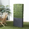 thumbnail image 3 of DecMode 66" Tall Boxwood Hedge Artificial Topiary in Realistic Leaves and Black Cement Planter Box, 3 of 14