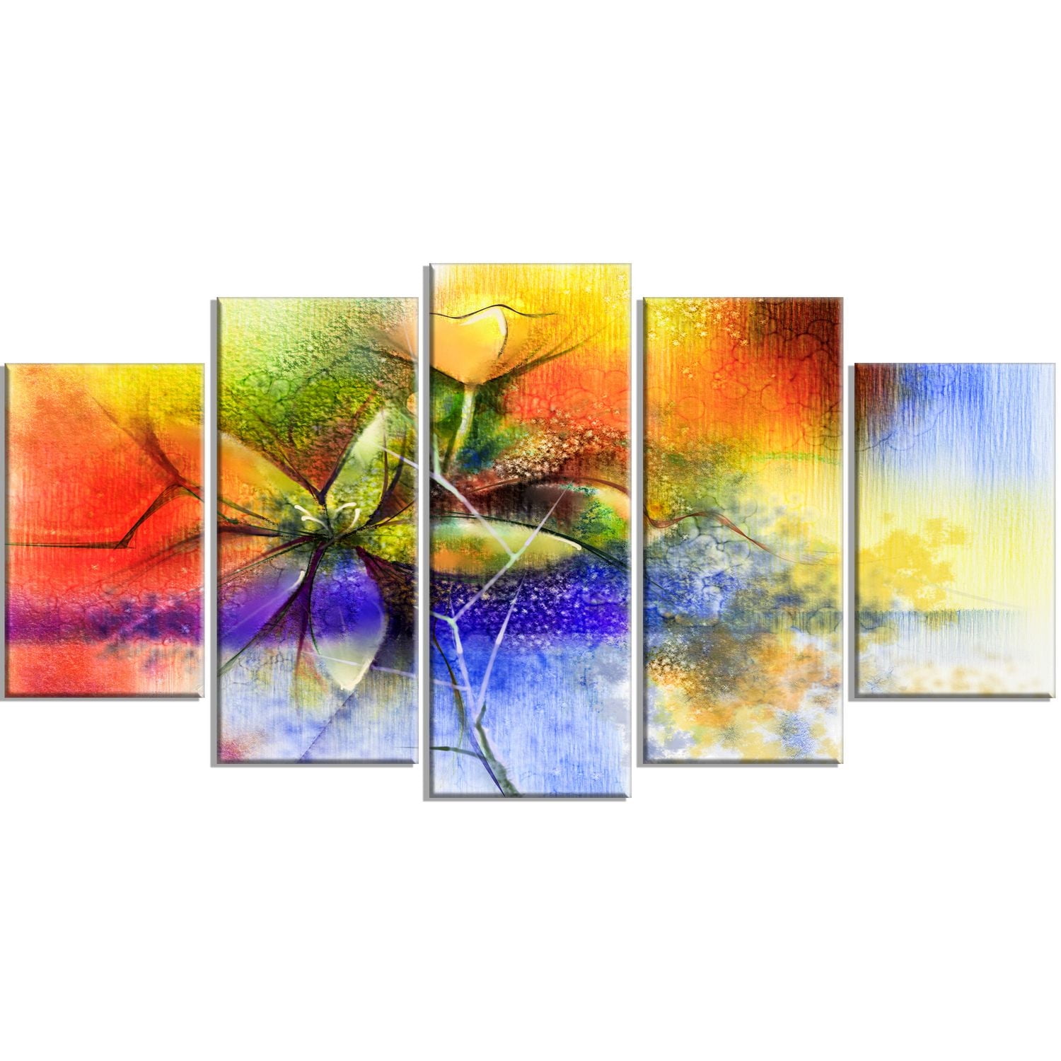 Design Art Fusion De Fleur Coloré Art Sur Toile