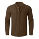 thumbnail image 5 of Ceisia Men's Relaxed Fit Linen Blend Stand Collar Shirt, Solid Color Long Sleeve Casual Button-Up Top Gifts, 5 of 6