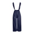 thumbnail image 3 of BODOAO Women's Wide Leg Overall Jumpsuit with Adjustable Straps and Tie Back, Loose Flowy Bib Overalls Romper for Casual Summer Beach One Piece Loungewear Outfit Navy L, 3 of 3