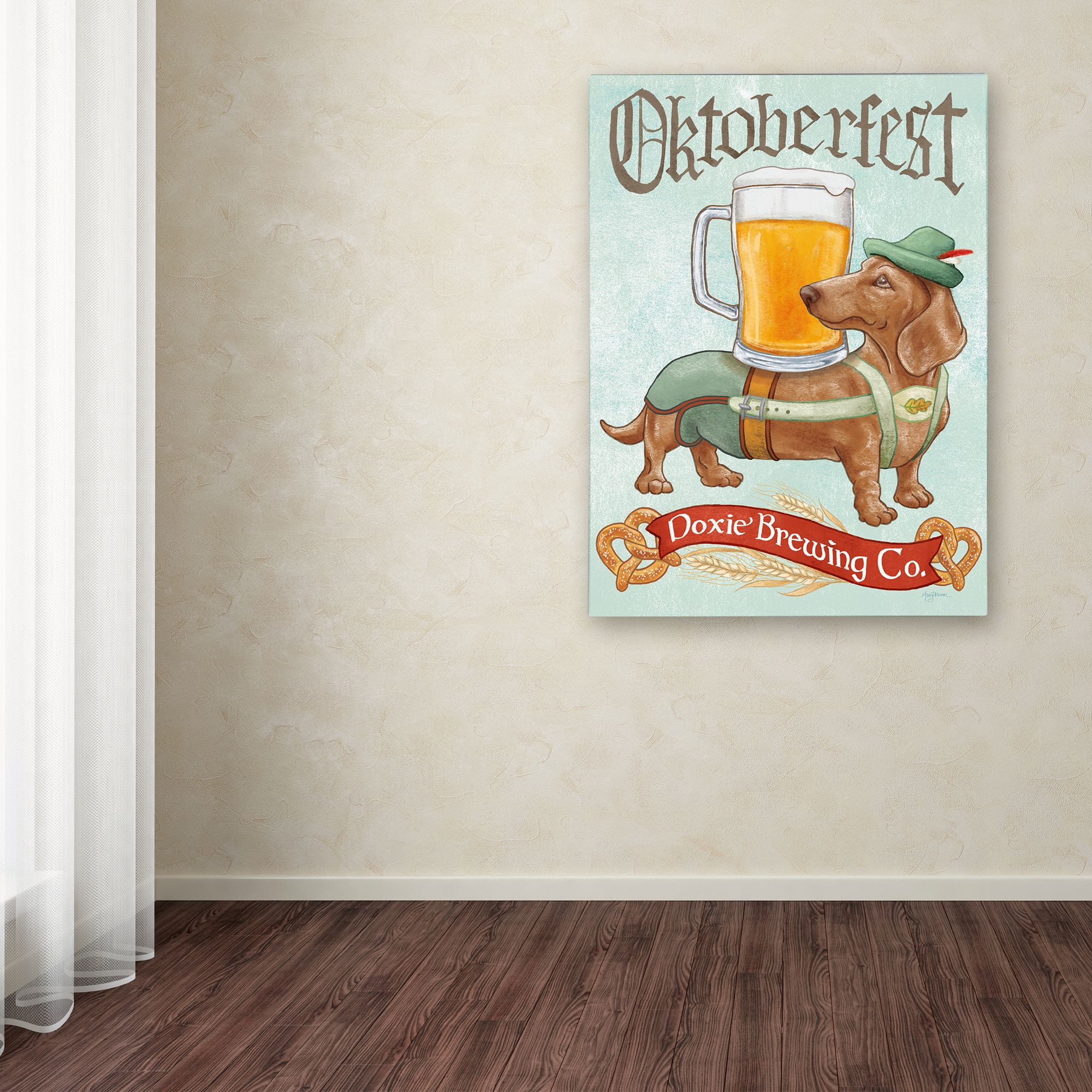 Trademark Fine Art Animals Canvas Art ' Beer Dogs III ' by Mary Urban