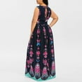 thumbnail image 4 of Robe Grande Taille pour Femmes Décontractée Élégante Robes d'Été Boho à Imprimé Floral Robes à Décolleté en V Profond Robe Trapèze de Plage, 4 of 8