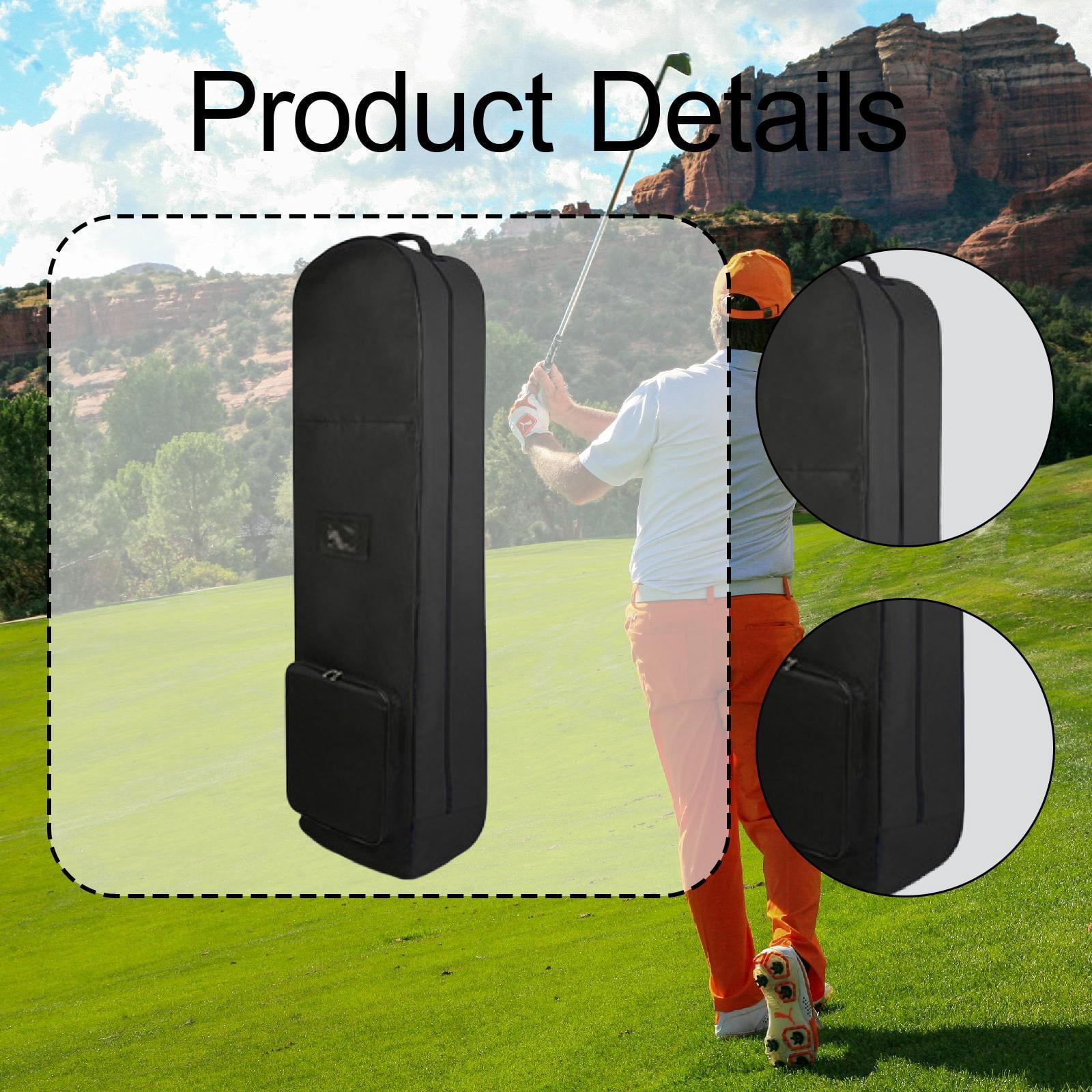 DimyFew Golf Travel Bag Cart Bag Versatile Wear Resistant Folding with Wheels Heavy Duty Black