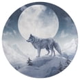 thumbnail image 3 of Wolves in The Moonlight Floral Medallion Round Rug - Small Round Area Rug, Soft Non-Slip Machine Washable Bedroom Mat Indoor Accent Entry Carpet for Office Desk Dorm Hallway, 3 of 7