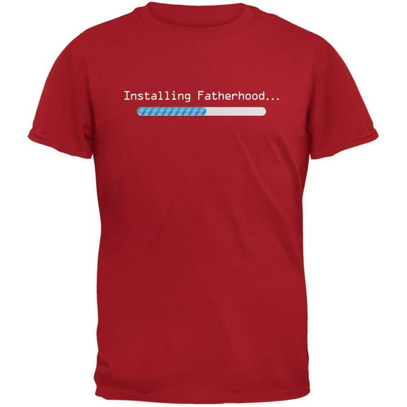 Fathers Day Installing Fatherhood Red Adult T-Shirt - Medium