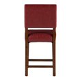 thumbnail image 3 of Linon Brook 24" Wood Counter Stool Dk Red Faux Leather Nailhead Trim in Walnut, 3 of 13