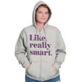 thumbnail image 5 of Like Really Smart Donald Trump Quote Zip Hoodie Sweatshirt Women Brisco Brands M, 5 of 6