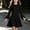 Black, variant on Girls Trendy Ribbed Dresses Casual Flared Long Sleeve Crewneck Flowy Kids Fall Winter Dresses Red 12