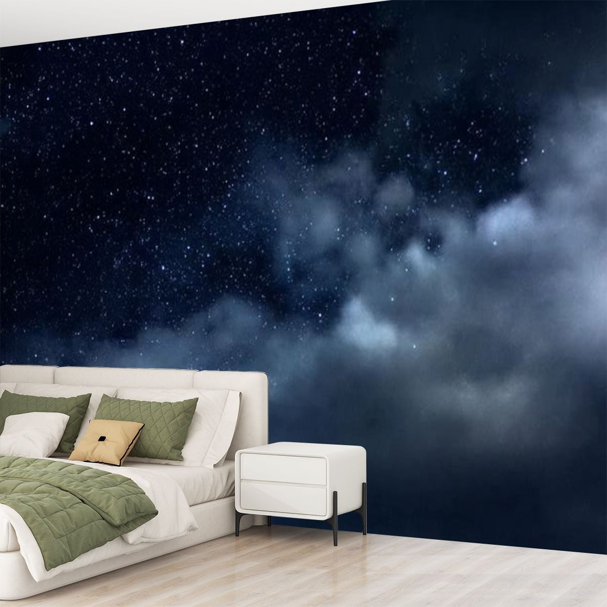 Peel and Stick Wallpaper Starry Sky Stars Clouds Modern Art Wall Mural Decor Self Adhesive and Removable 69in x 98in