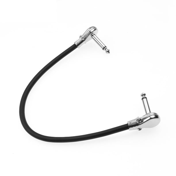 Cable Cable de pedal de efecto de guitarra Cable de parche plano Cable de 6.35 mm Diseño de panqueque de ángulo recto 30 cm Tomshoo Cable