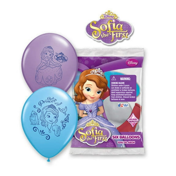 Set of 6 Sofia the First 12" Assorted Color Balloons