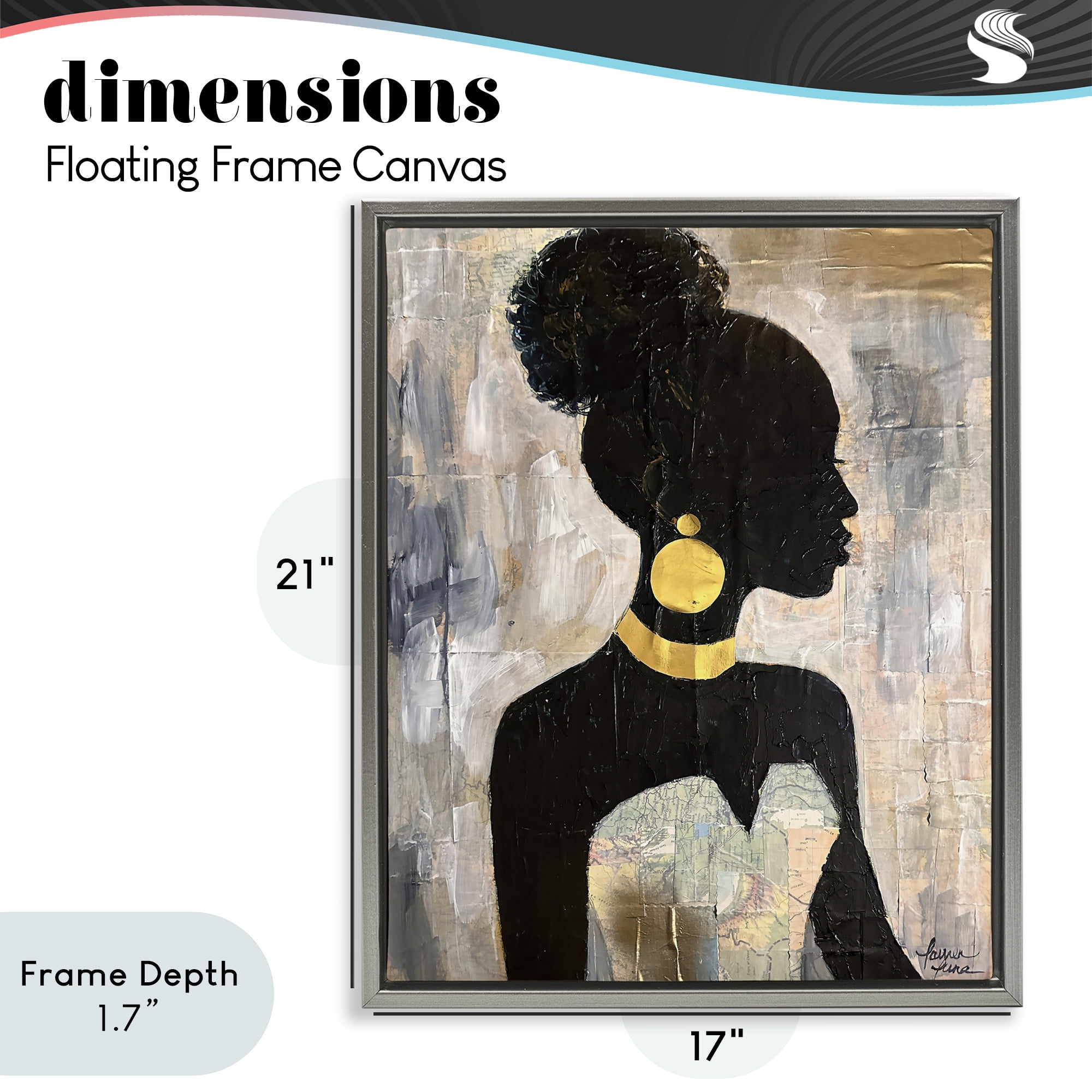 Stupell Industries Elegant Fashion Silhouette Gray Framed Floater Canvas Wall Art, design by Lauren Luna