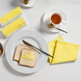 thumbnail image 4 of Fingercraft Dinner Cloth Napkin, Cotton Linen Blend, Metered Corner Table Napkins with Classic White Lace, 12 Pack, 12”x12” Yellow, 4 of 10