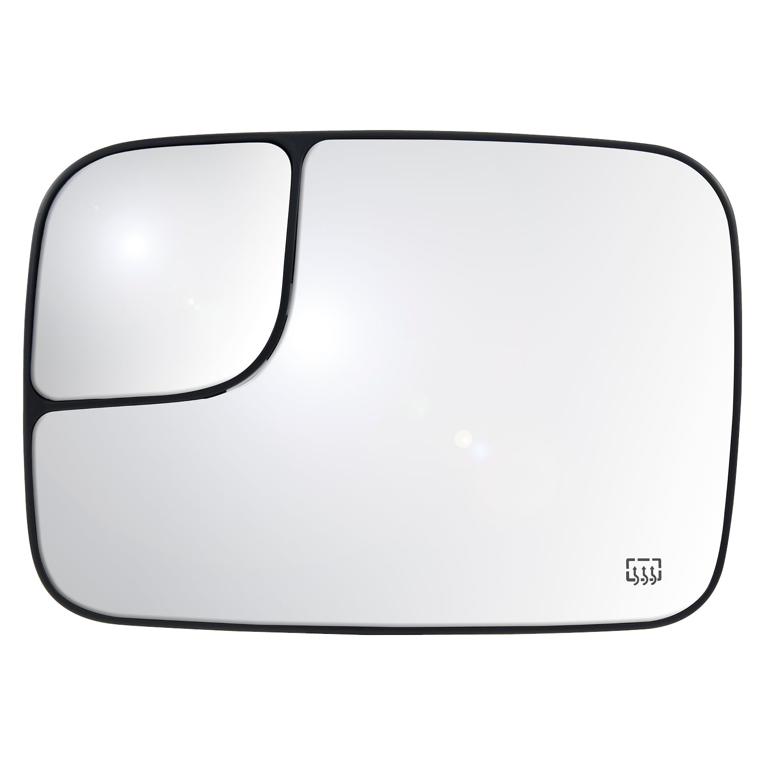 Fit System Passenger Side Heated Mirror Glass w/Backing Plate Ram Pick-Up 3500 Ram Pick-Up 2500 7 3/16 x 10 1/4 x 11 1/16 Dodge Ram Pick-Up 1500 for OE Towing Mirror, w/Blind spot 