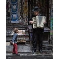 thumbnail image 2 of Russell, Vince 15x18 White Modern Wood Framed Museum Art Print Titled - The Busker And The Boy, 2 of 4