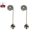 thumbnail image 2 of Royal Designs 24 Inch Adjustable Ceiling Fan Pull Chain Extension with Jubilant Oak Ornament, Antique Brass, Set of 2, 2 of 8