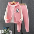 thumbnail image 2 of Caqnni Toddler Baby Girl Long Sleeve Sweatshirt Pullover Tops Contrast Color Pants Fall Outfit Clothes Toddler Gift 3 6 12 18 24 Months 2T 3T Outfits,3-4 Years, 2 of 7