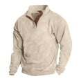 thumbnail image 1 of Blusa y camisa de manga larga con cuello alto para hombre, estilo casual, con retazos, color liso, blusa de manga larga con cuello alto y botones para hombre., 1 of 5