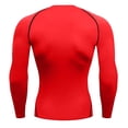 thumbnail image 2 of Ceisia Men's Compression Long Sleeve Crew Neck Athletic Base Layer Shirt Red S Gifts, 2 of 7