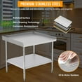 thumbnail image 3 of Kojooin Stainless Steel NSF Commercial Work Table with Adjustable Height Legs, 400 Lbs Capacity, 2" Edge Baffle, 3 of 7