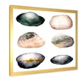 thumbnail image 2 of Designart 'Six Abstract Sea Stones On White' Nautical & Coastal Framed Art Print, 2 of 4