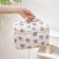 thumbnail image 2 of Bolsa de maquillaje RSRSLEII acolchada de pana grande para mujer, rosa, 2 of 6