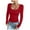 Red, variant on larppty Women's Scoop Neck Long Sleeve Shirts Ribbed Slim Fitted Casual Solid Color Basic Top Blouses Blue, L