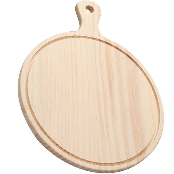 Topbathy Natural Wood Round Cheese Board and Pizza Tray for Kitchen Serving and Display