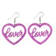 thumbnail image 3 of Pendientes colgantes de corazón Yinane Joyería de moda Acrílico Amor para aniversario de Boda Novias Púrpura, 3 of 8