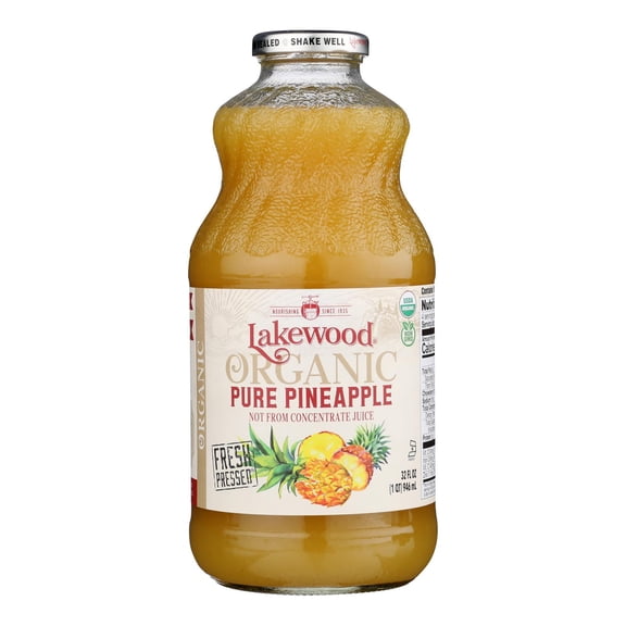 Lakewood - Organic Juice - Pure Pineapple - Case of 6 - 32 fl oz.